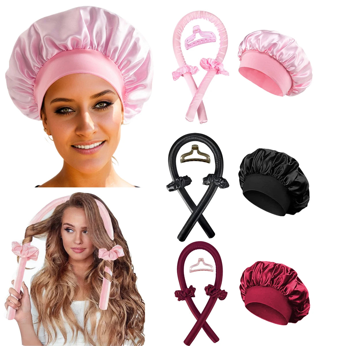 The BloomCurl Heatless Curling Rod & Bonnet Set