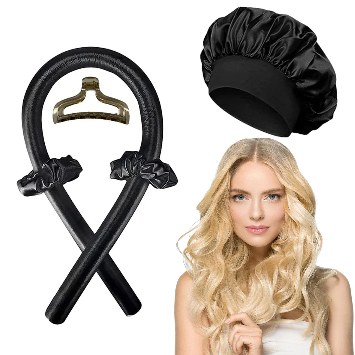 The BloomCurl Heatless Curling Rod & Bonnet Set