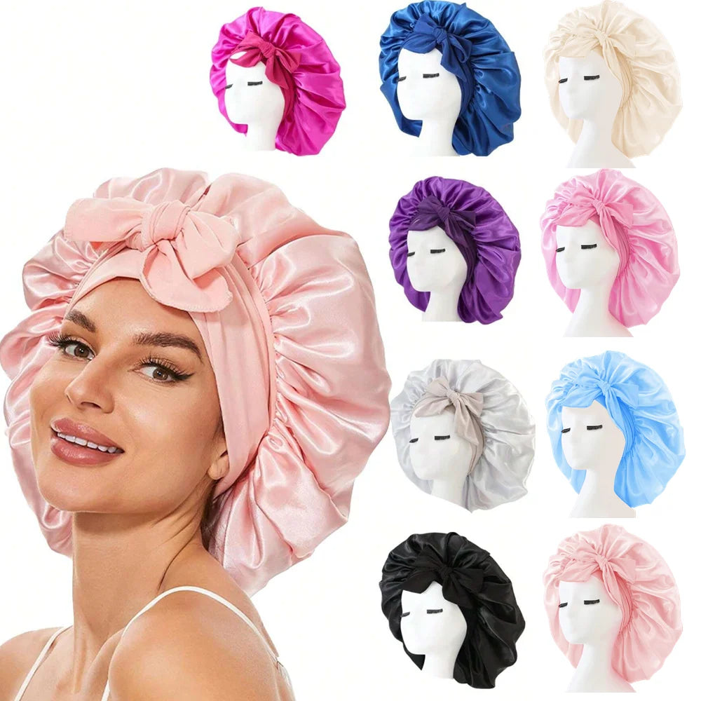 The BloomSleep Satin Hair Bonnet