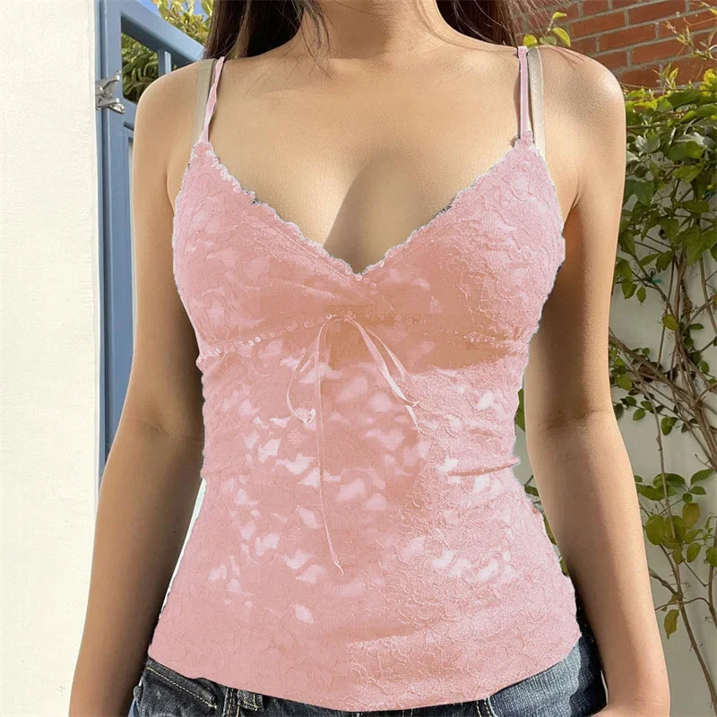 Y2K Fairycore Lace Trim Camisole