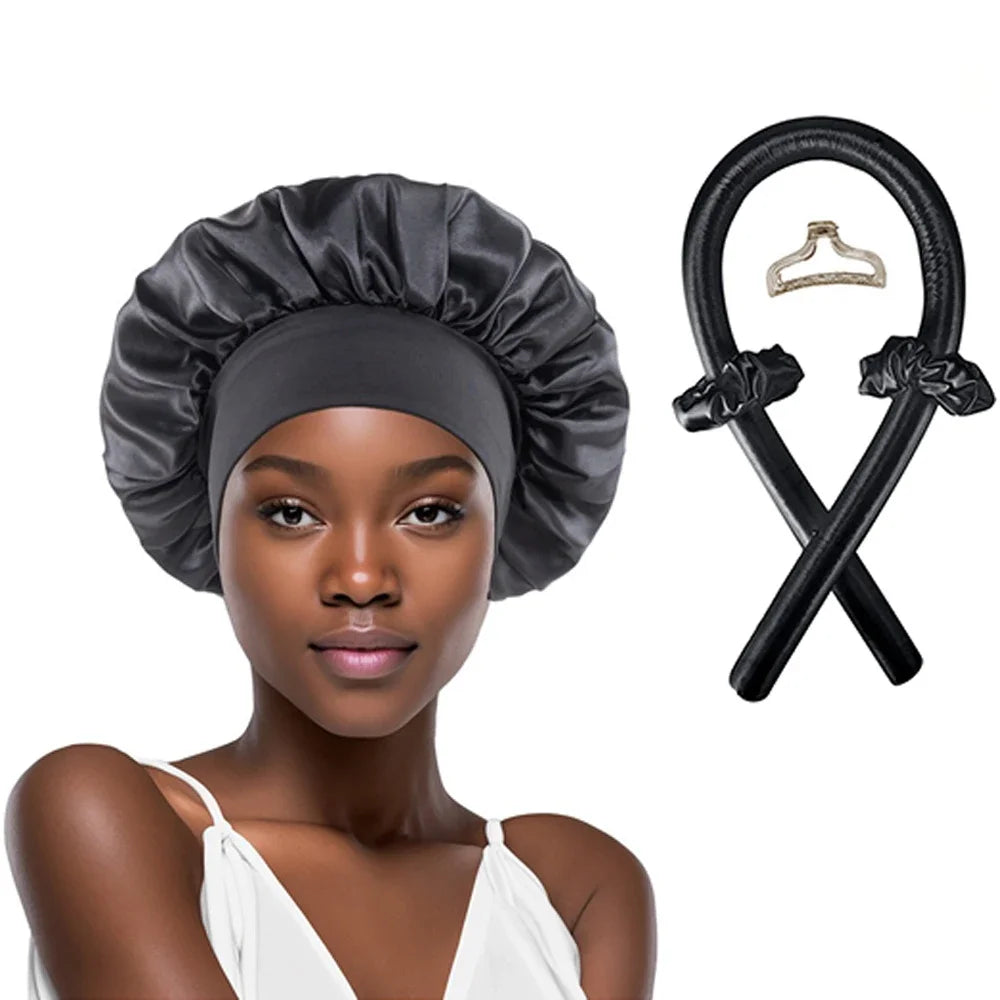 The BloomCurl Heatless Curling Rod & Bonnet Set