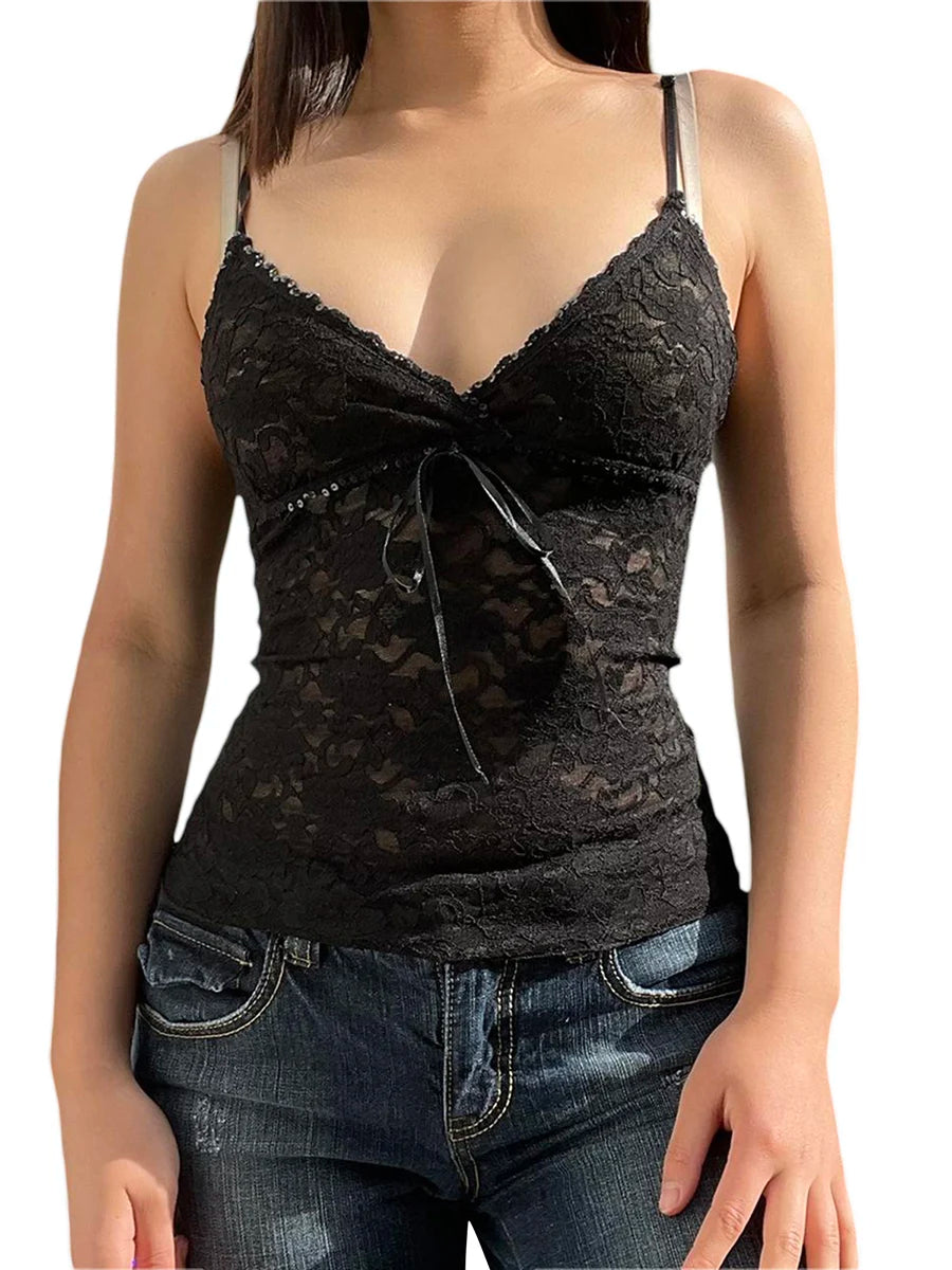 Y2K Fairycore Lace Trim Camisole