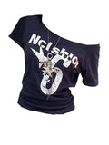 Retro Slash Neck Short Sleeve T-Shirt
