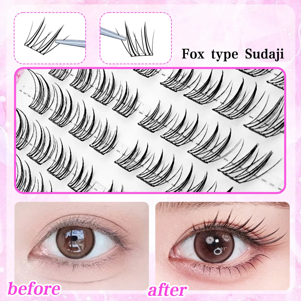 The BloomLash Fox Eye Glue-Free Cluster Set