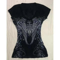 Harajuku Gothic V-Neck Graphic Tee
