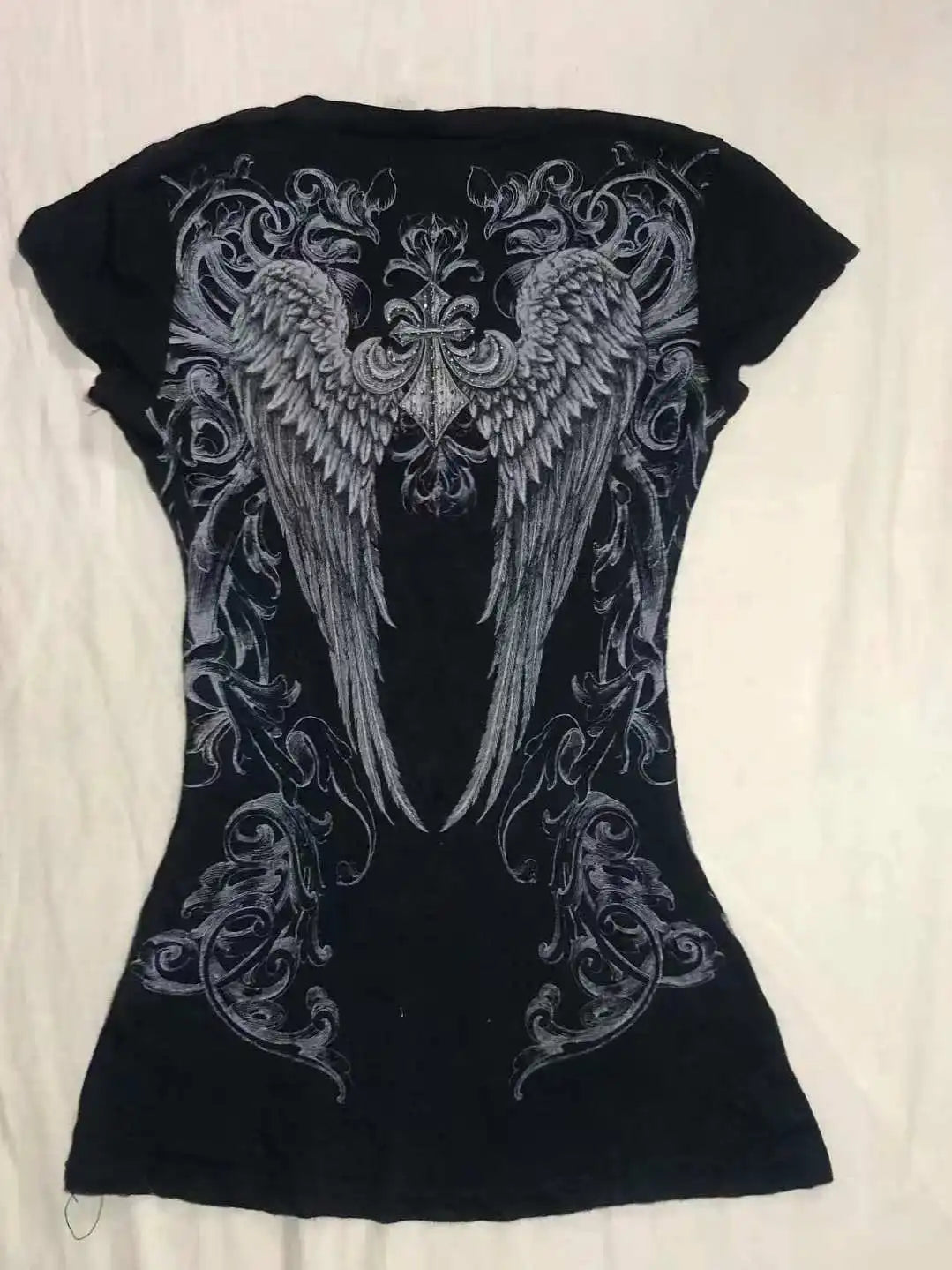 Harajuku Gothic V-Neck Graphic Tee
