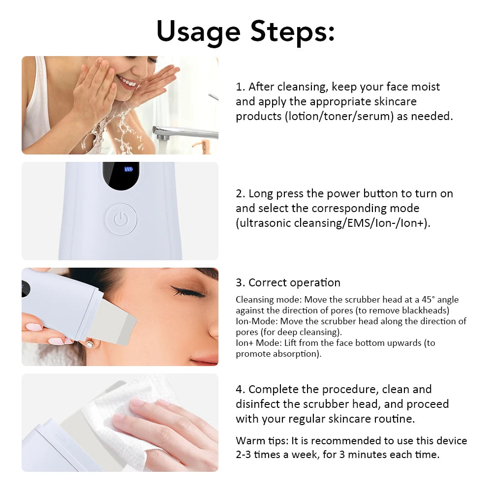 Bloom Ultrasonic Skin Scrubber Skin Spatula