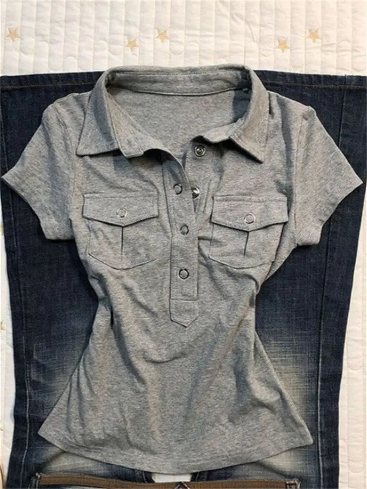 Vintage 90s Distressed Graphic Polo Tee