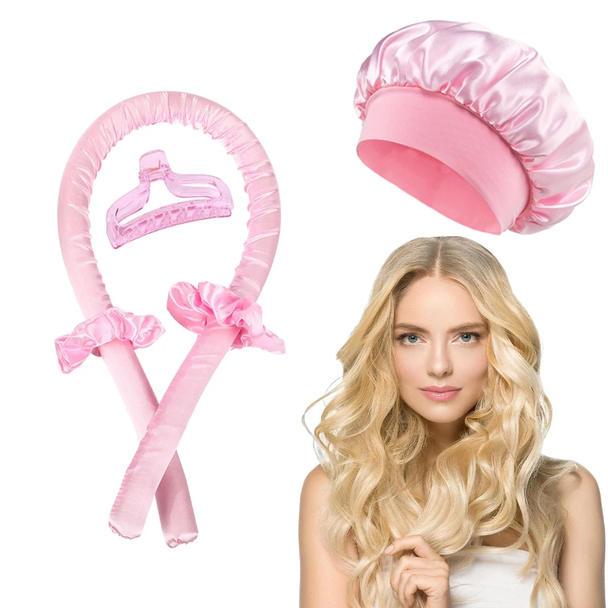 The BloomCurl Heatless Curling Rod & Bonnet Set