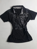 Vintage 90s Distressed Graphic Polo Tee